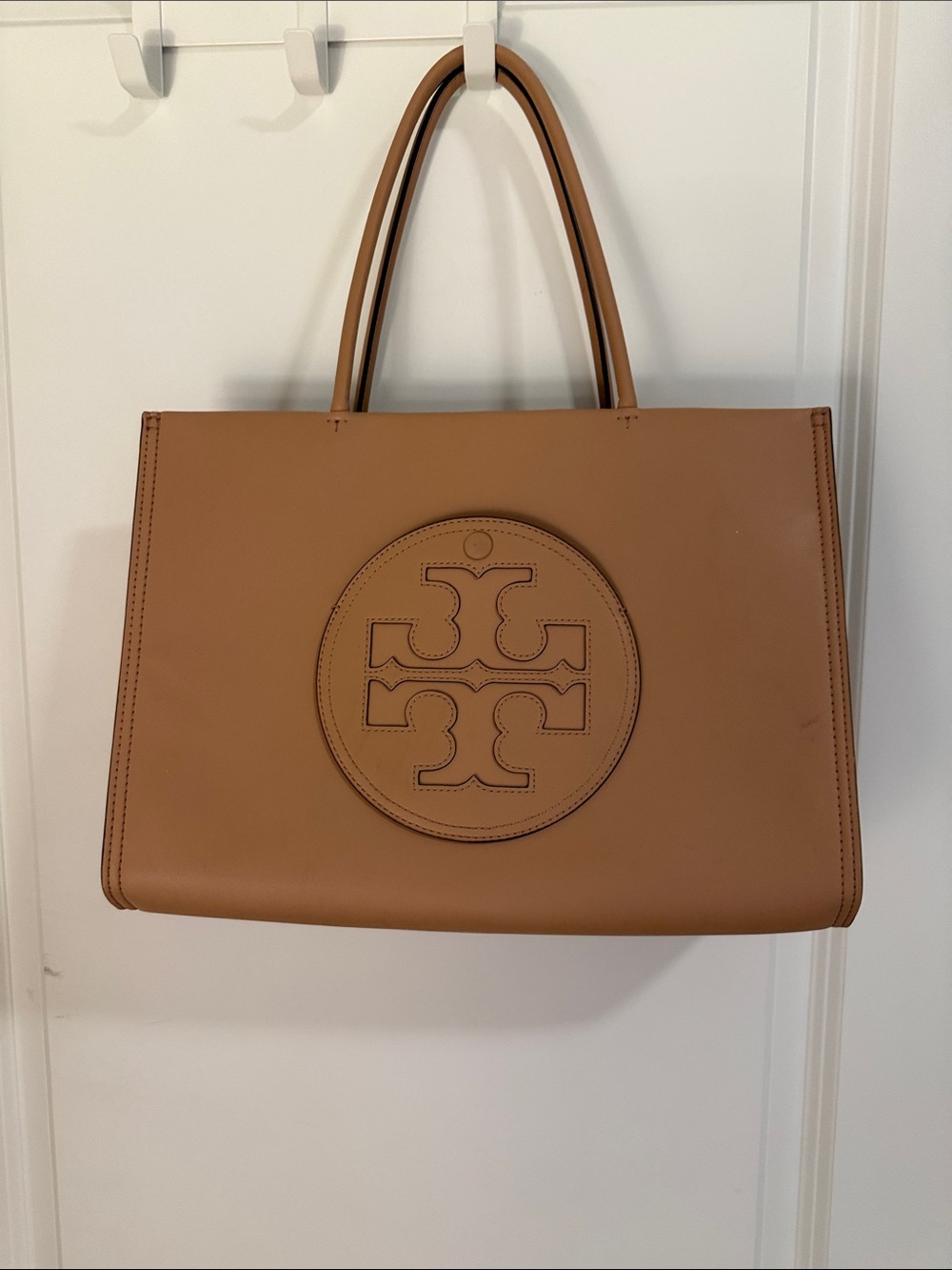Tory Burch Tan Leather Logo Tote